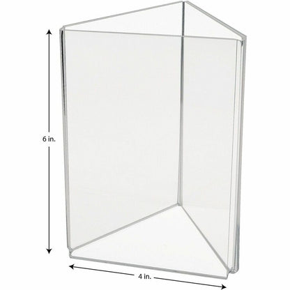 Deflecto 3-Sided Sign/Menu Holder, Support 4" x 6" Media, Clear, Plastic, Polystyrene (DEF4444)
