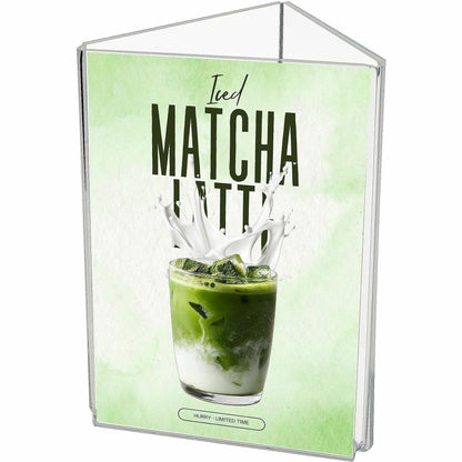 Deflecto 3-Sided Sign/Menu Holder, Support 4" x 6" Media, Clear, Plastic, Polystyrene (DEF4444)