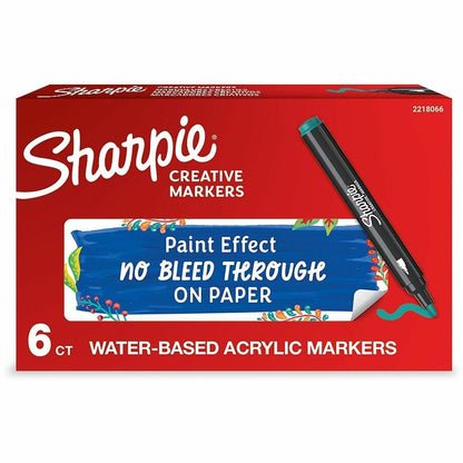 Sharpie Creative Markers, Emerald Green Ink, Water Based, Acrylic Based, 6/Box (SAN2218066)