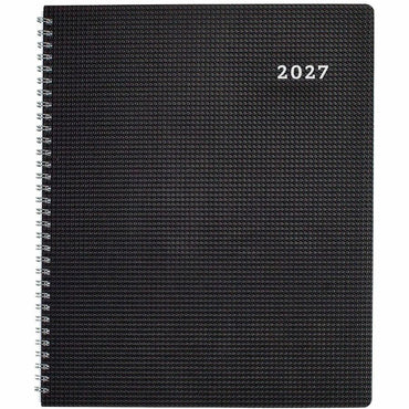 Rediform Timanager DuraFlex Appointment Book, Letter, 8½" x 11", 13-Month, Dec 2026-Dec 2027, Black, Twin Wire, Poly Cover (REDC5930V81T)