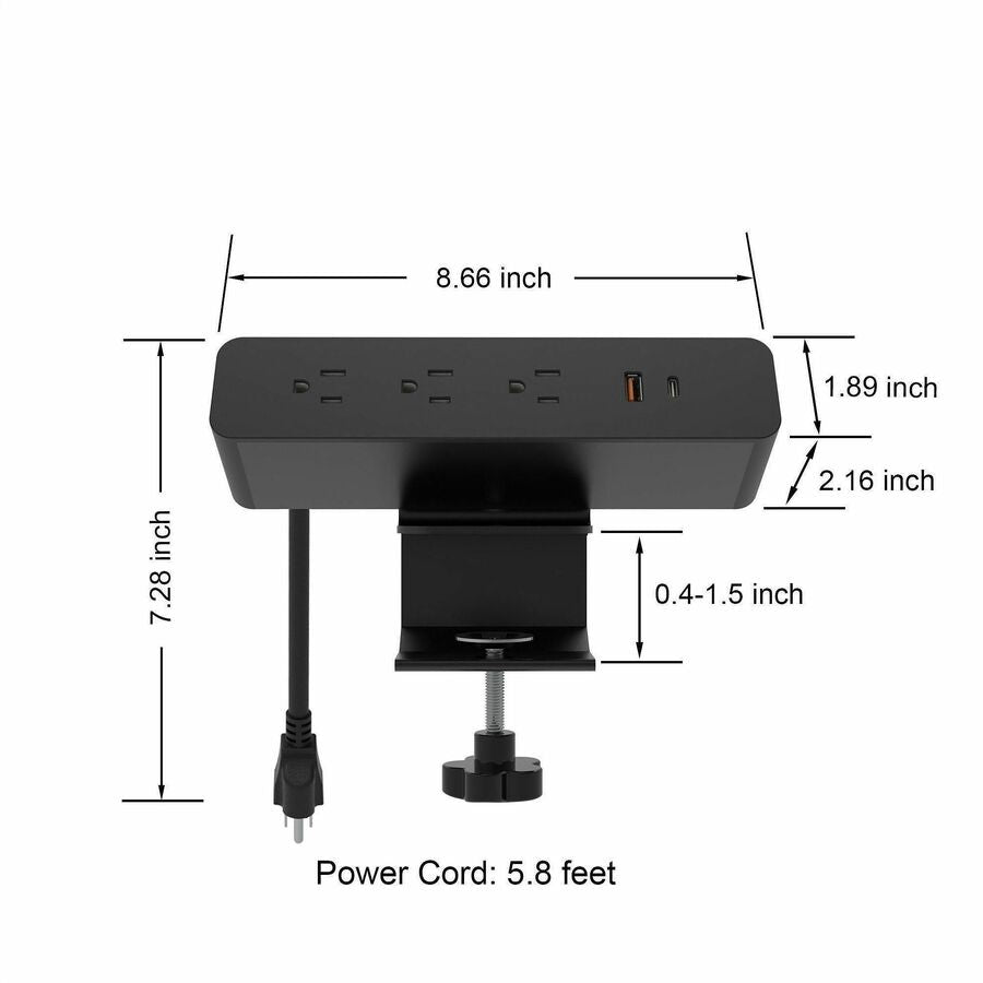 Lorell Power Outlet, 4 x Power Receptacles Desk Mountable (LLR34001)