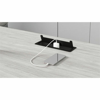 Lorell Power/Data Outlet, 5 x Power Receptacles, 120 V AC Desk Mountable (LLR34005)