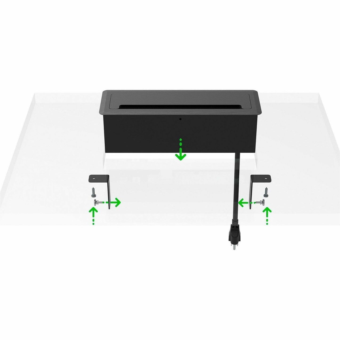 Lorell Power/Data Outlet, 5 x Power Receptacles, 120 V AC Desk Mountable (LLR34005)