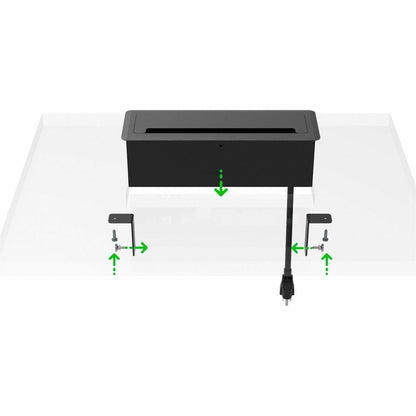 Lorell Power/Data Outlet, 5 x Power Receptacles, 120 V AC Desk Mountable (LLR34005)