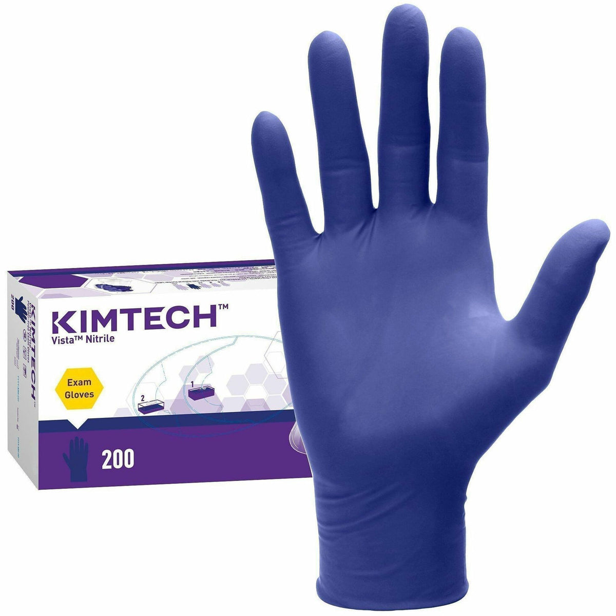 Kimtech Vista Nitrile Exam Gloves, Large, Purple, 200/Box (ANS62828)