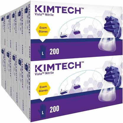 Kimtech Vista Nitrile Exam Gloves, Large, Purple, 200/Box (ANS62828)