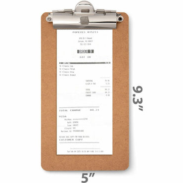 Officemate Memo/Receipt-Sized Clipboards, Storage for Receipt, Hardboard, Wood, 12/Carton (OIC83156)