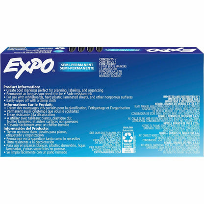 Expo® Vis-a-Vis Wet Erase Marker, Fine Bullet Tip, Black, Dozen (SAN16001A)