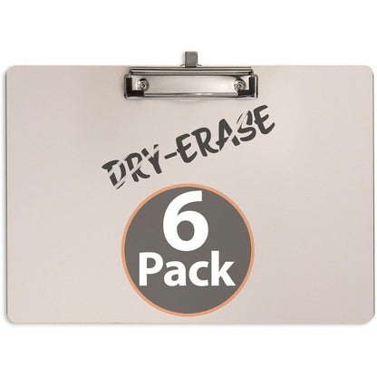 Officemate Reusable Dry-Erase Whiteboard Clipboards, 9" x 12 1/2", White, Storage for 70 Sheet, 6/Carton (OIC83166)