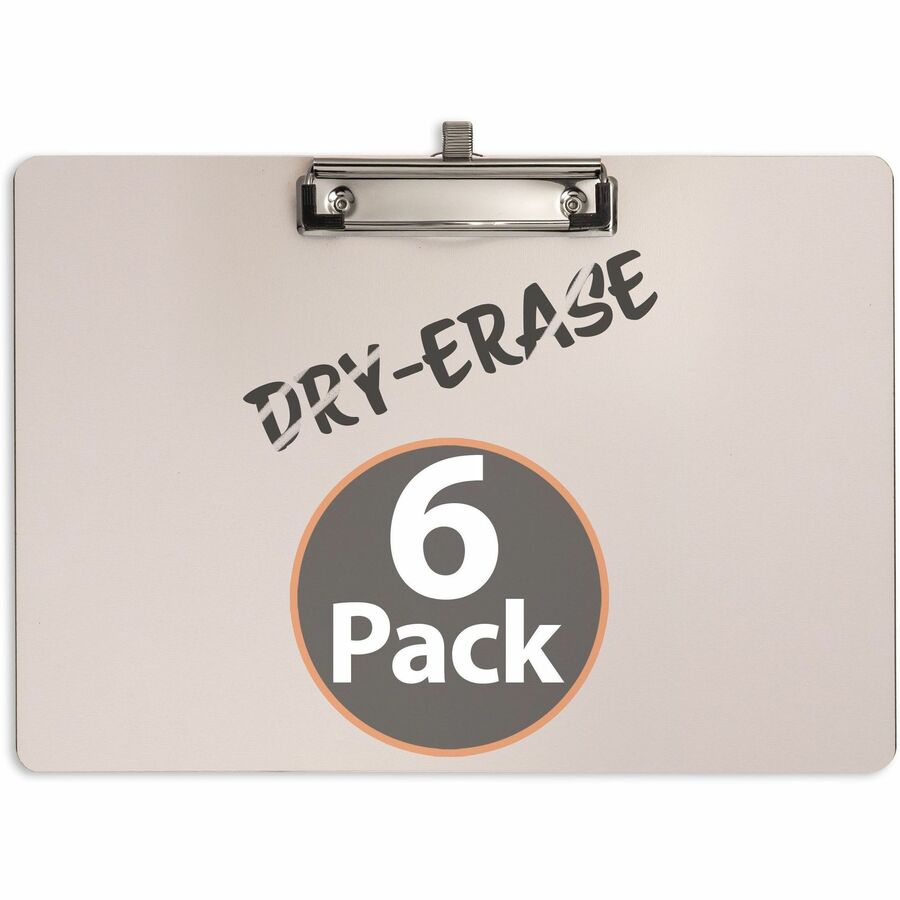 Officemate Reusable Dry-Erase Whiteboard Clipboards, 9" x 12 1/2", White, Storage for 70 Sheet, 6/Carton (OIC83166)