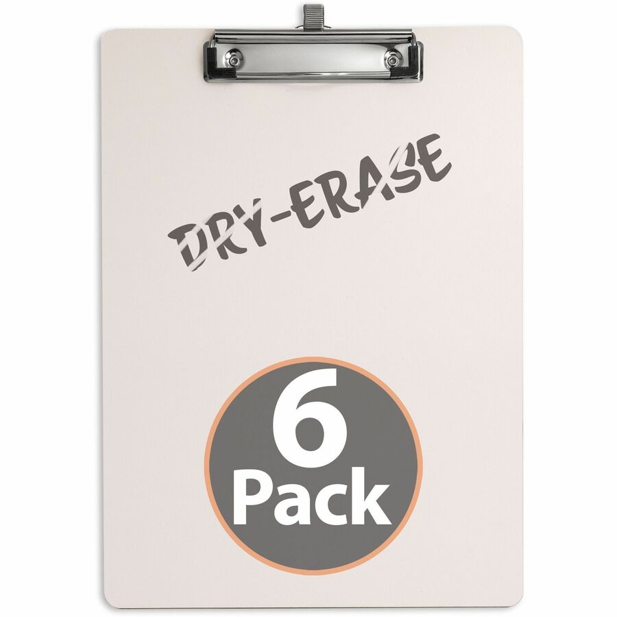 Officemate Reusable Dry-Erase Whiteboard Clipboards, 9" x 12 1/2", White, Storage for 70 Sheet, 6/Carton (OIC83161)