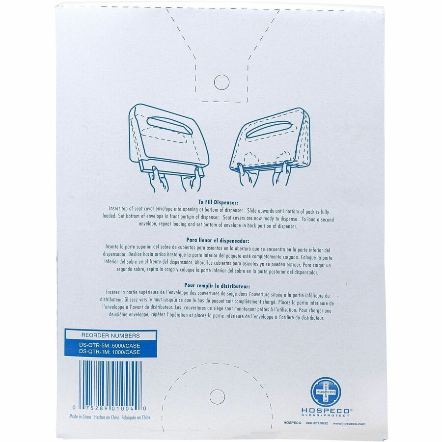 Hospeco Recycled Paper Toilet Seat Covers, 25/Carton (HOSDSQTR5M)