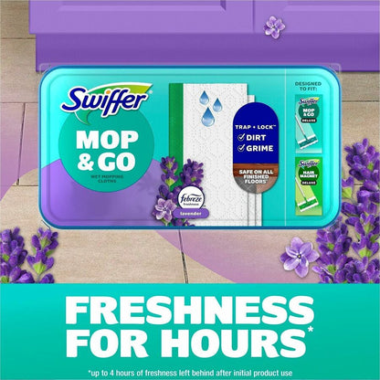 Swiffer Sweeper Wet Mop Cloths, Lavender Scent, 8" x 10", 19 Cloths/Pack, 2/Carton (PGC00743)