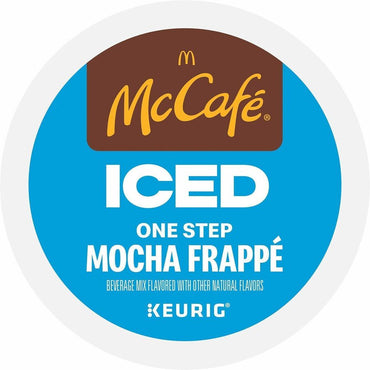 McCafe K-Cup Iced One-Step Mocha Frappe, Ice Coffee, Medium, Per Box, 24 K-Cup, Kosher, 4/Carton (GMT9845CT)