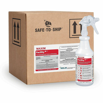 Maxim Facility+ One-Step Disinfectant, 128 fl oz, 6/Carton (MLB04620086)