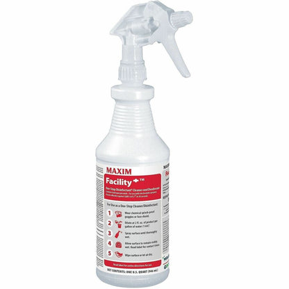 Maxim Facility+ One-Step Disinfectant, 128 fl oz, 6/Carton (MLB04620086)