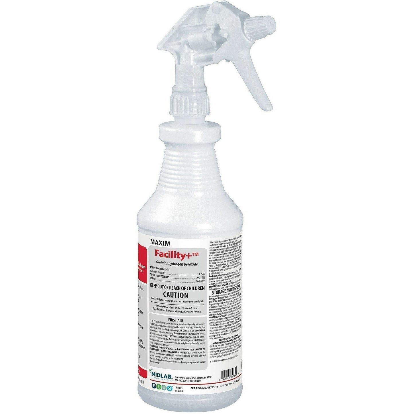Maxim Facility+ One-Step Disinfectant, 128 fl oz, 6/Carton (MLB04620086)