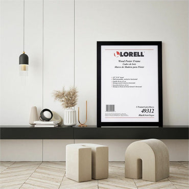 Lorell Wide Frame, 18" Frame Size, Rectangle, Horizontal, Vertical, Wood, Black, 8/Carton (LLR49312CT)