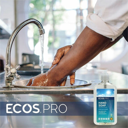 ECOS PRO Liquid Hand Soap, Free and Clear Scent, 17 fl oz, Pump Dispenser, 6/Carton (EOPPL96636)