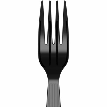 Dixie Foods Medium-Weight Disposable Fork, Black, 1000/Carton (DXEFM53C1)