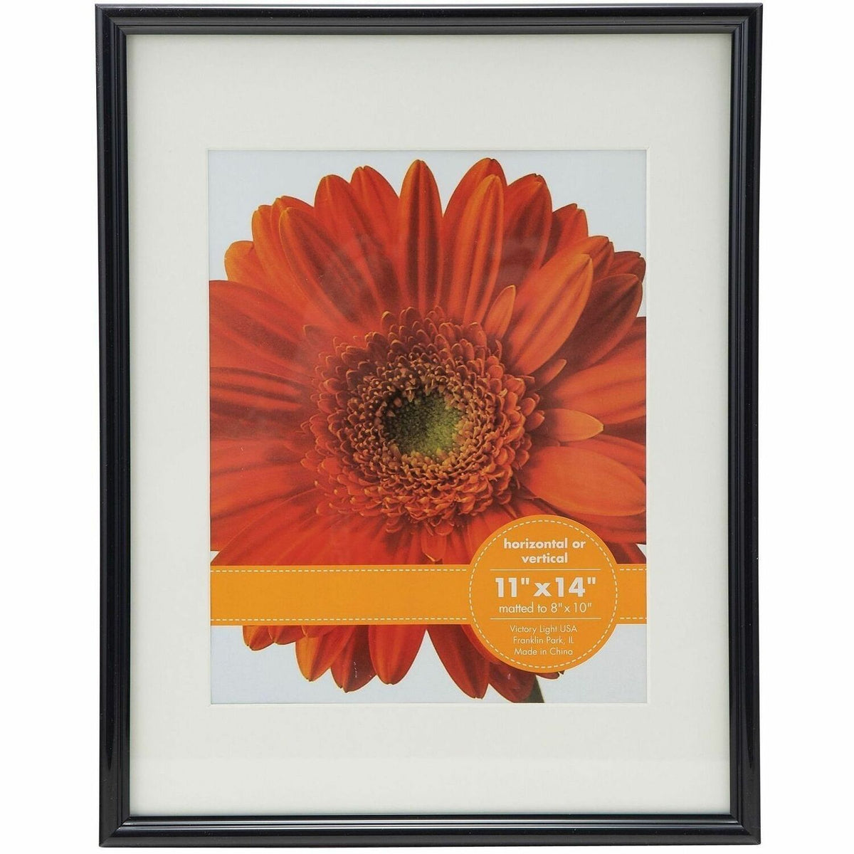 Victory Light Plastic Poster Frame with Mat, 8 x 10 Insert, Black (VLUVF0023B1114)