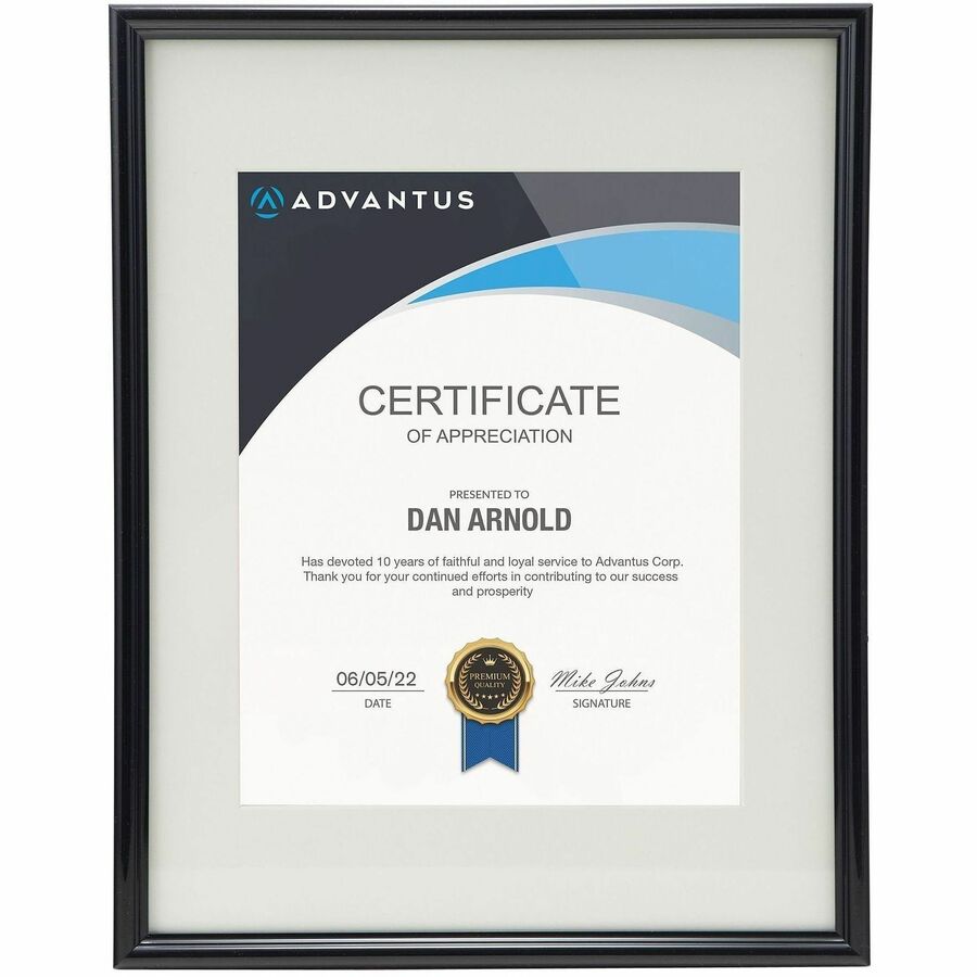 Victory Light Plastic Poster Frame with Mat, 8 x 10 Insert, Black (VLUVF0023B1114)