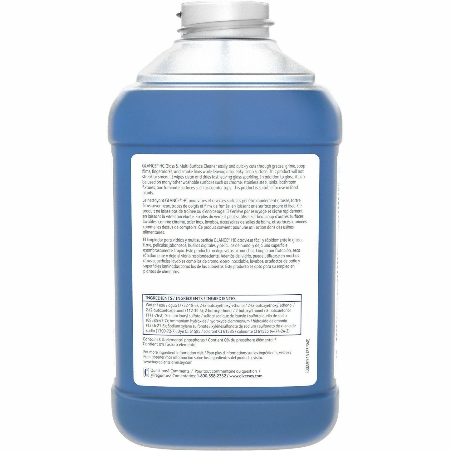 Diversey Care Glance Glass & Multi-Surface Cleaner, 84.5 fl oz, 2/Carton (DVO101109690CT)