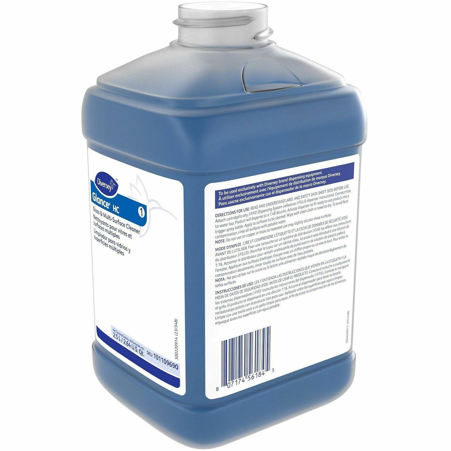 Diversey Care Glance Glass & Multi-Surface Cleaner, 84.5 fl oz, 2/Carton (DVO101109690CT)