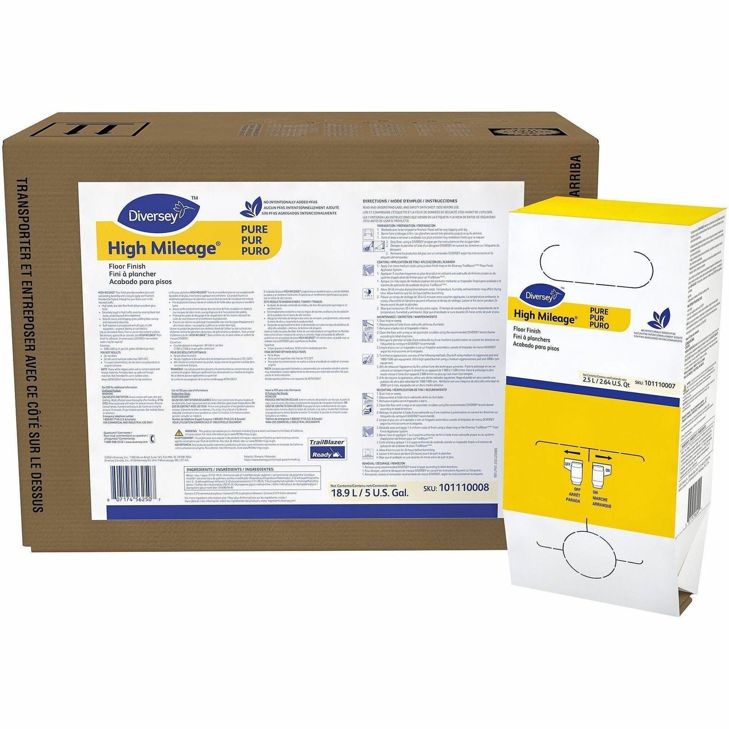 Diversey Care High-Mileage Floor Finish, 84.5 fl oz, 6/Carton (DVO101110007CT)