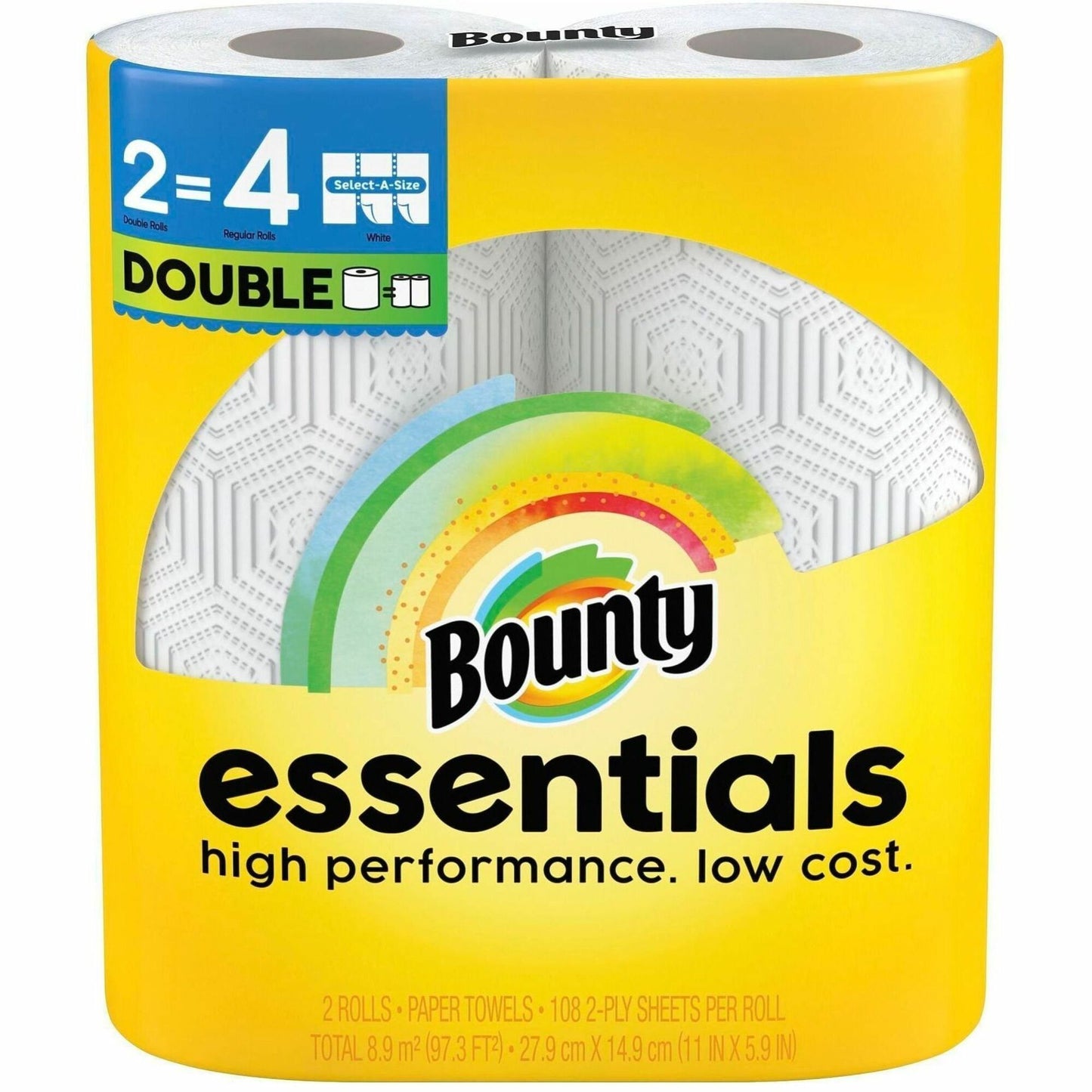 Bounty Essentials Select-A-Size, 2 Ply, 108 Sheets/Roll, 2/Pack (PGC14019PK)
