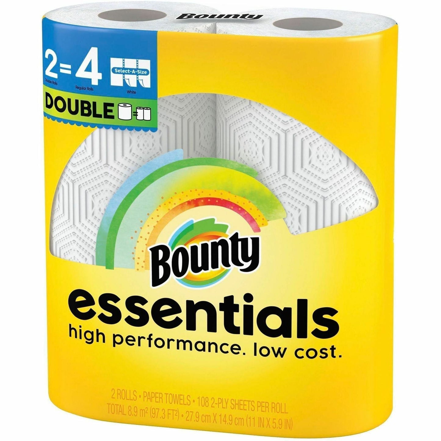 Bounty Essentials Select-A-Size, 2 Ply, 108 Sheets/Roll, 2/Pack (PGC14019PK)