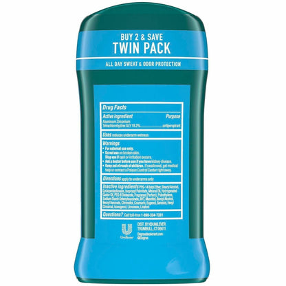 Degree Men Cool Rush Antiper. & Deodorant, Arctic, 2 Day, 2/Pack (UNI02670)