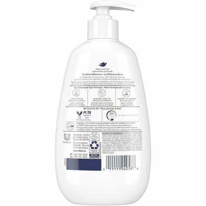 Dove Advanced Care Deep Moisture Hand Wash, 12 oz, 4/Carton (UNI104058CT)