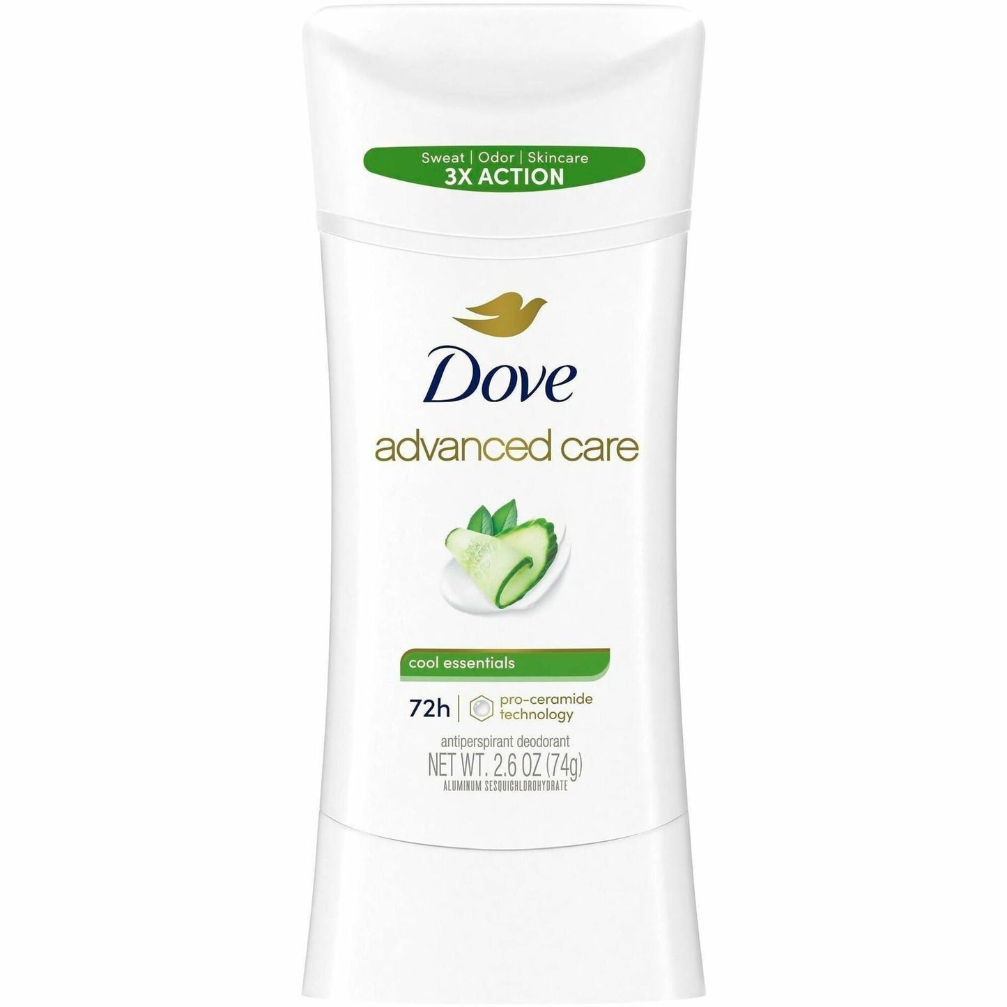 Dove Advanced Care Cool Essentials Antiperspirant Deodorant Stick, Stick, 2.60 oz, 3 Day, Long Lasting  (UNI35297)