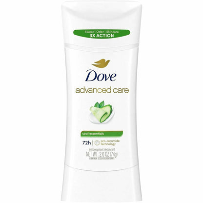 Dove Advanced Care Cool Essentials Antiperspirant Deodorant Stick, Stick, 2.60 oz, 3 Day, Long Lasting  (UNI35297)