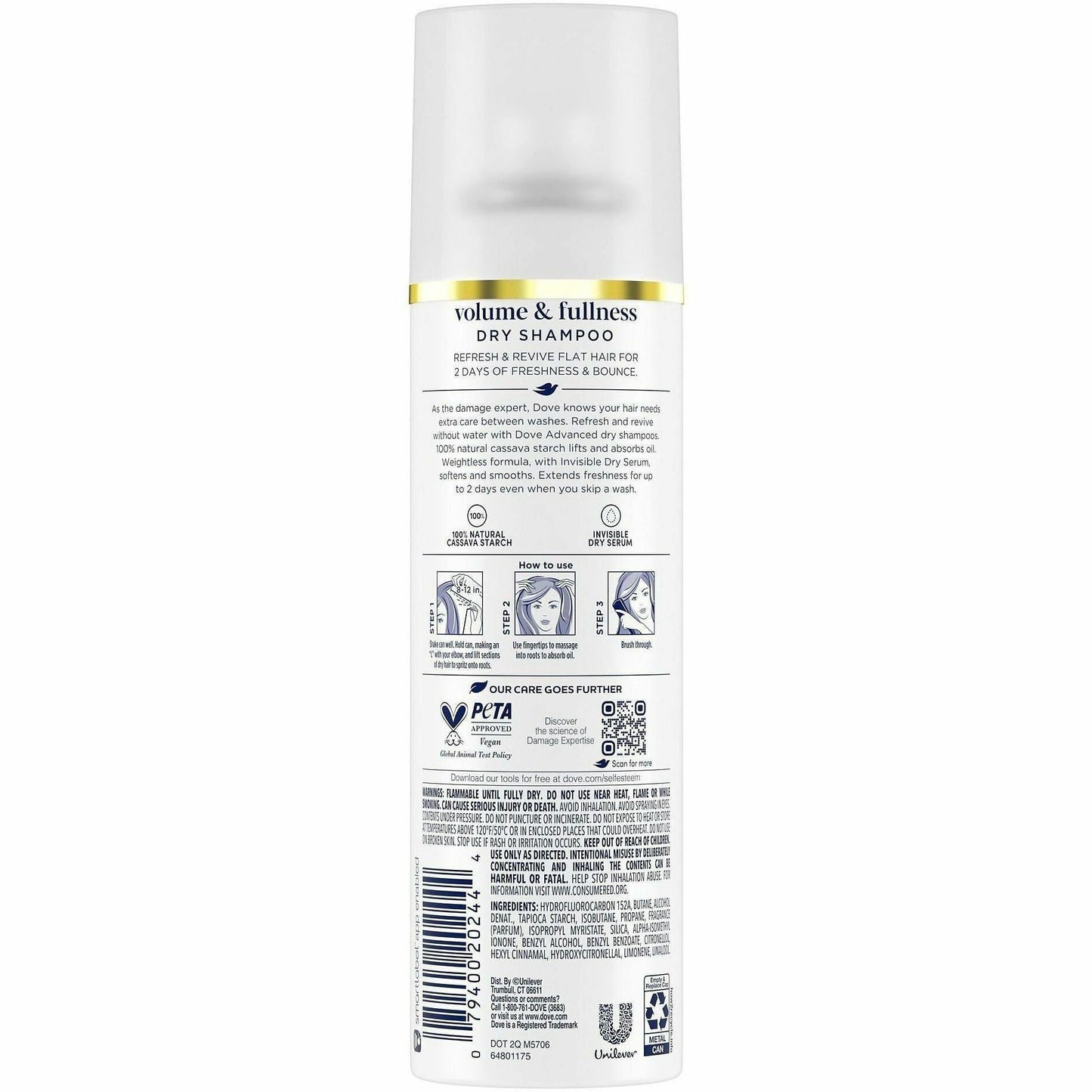 Dove Volume & Fullness Advanced Dry Shampoo, 7.3 fl oz (UNI45986)