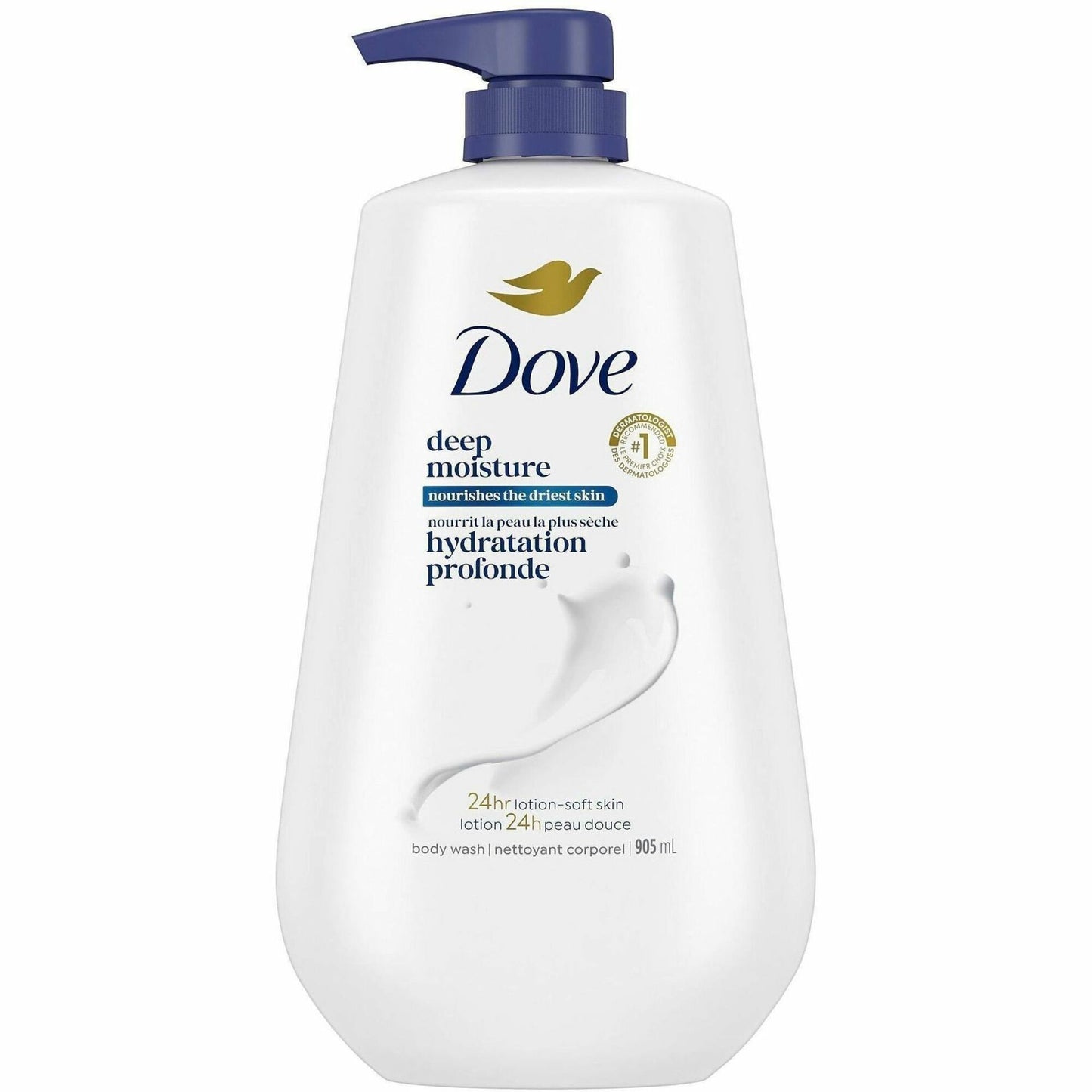 Dove Deep Moisture Body Wash, 30.60 fl oz, Pump Bottle Dispenser (UNI39648)