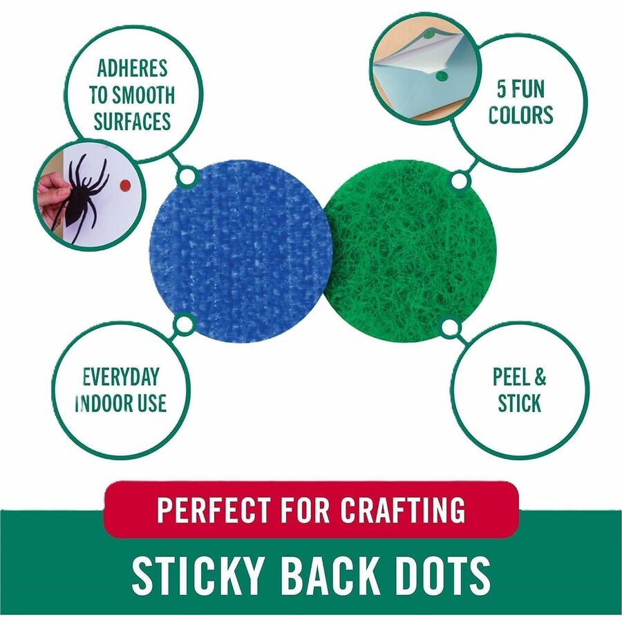 VELCRO VELCRO Sticky Back Hook&Loop Fasteners, Multicolor, Nylon, 140/Pack (VEK40063)
