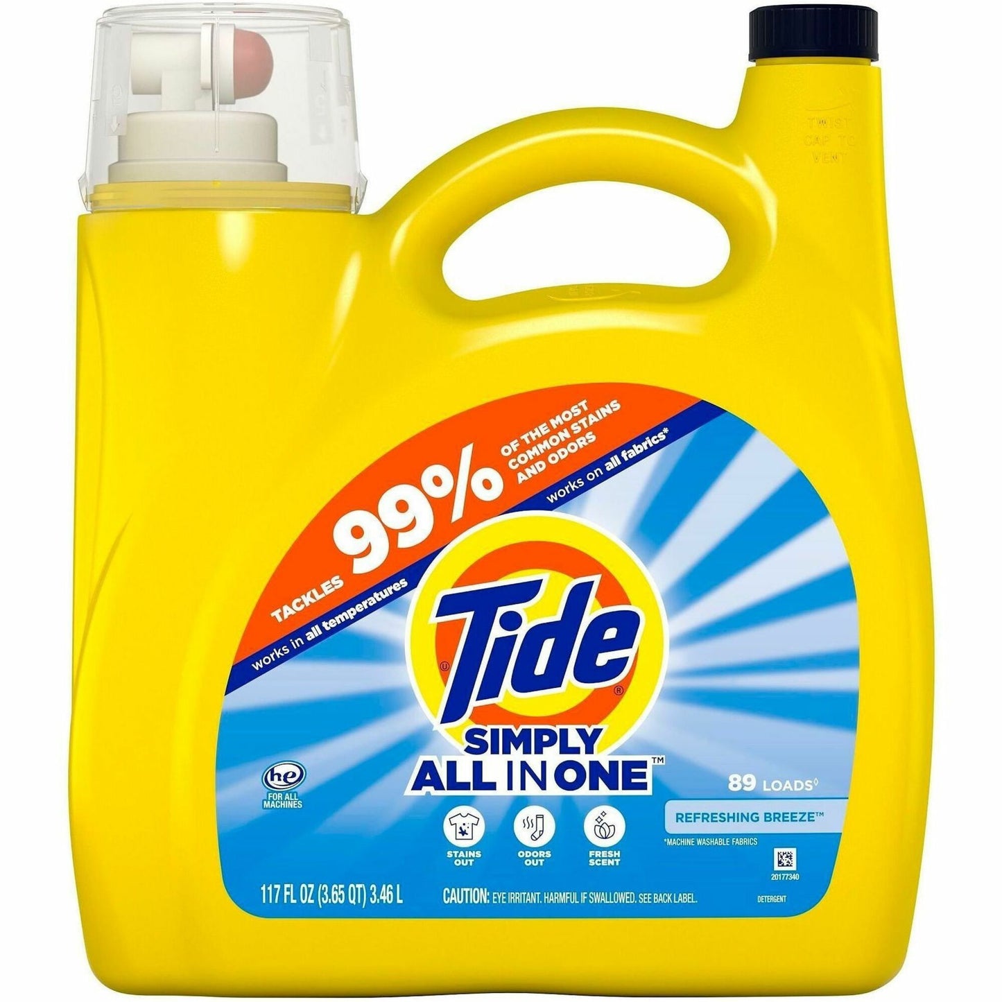 Tide Simply All-in-1 Detergent, 117 fl oz, Refreshing Breeze Scent (PGC12078)