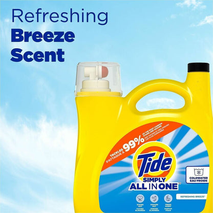 Tide Simply All-in-1 Detergent, 117 fl oz, Refreshing Breeze Scent (PGC12078)