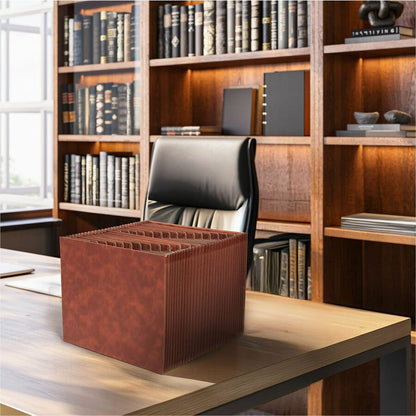Smead TUFF Letter Expanding File, 8½" x 11", 6200 Sheets Capacity, Assorted Tab Position, Brown, 31 Pocket, 30 Divider (SMD73785)