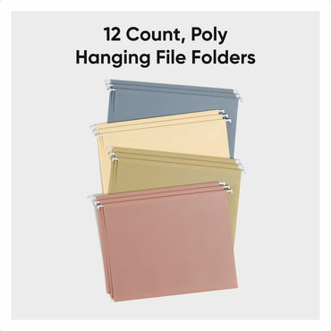 Smead 1/5 Tab Cut Letter Hanging Folder, 8½" x 11", 1/2" Expansion, Assorted Tab Position, Assorted, 100 Sheets Capacity, 12/Pack (SMD10524)