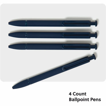 U Brands Monterey Retractable Ballpoint Pen, Blue Ink, Midnight Blue Barrel, 1 mm Bold Pen Point (UBR7129U0424)
