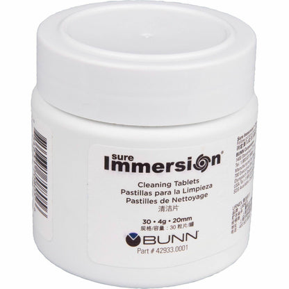 BUNN Sure Immersion Cleaning Tablets, For Coffee Brewer, 0.14 oz, White, 30/Each (BUN429330002)