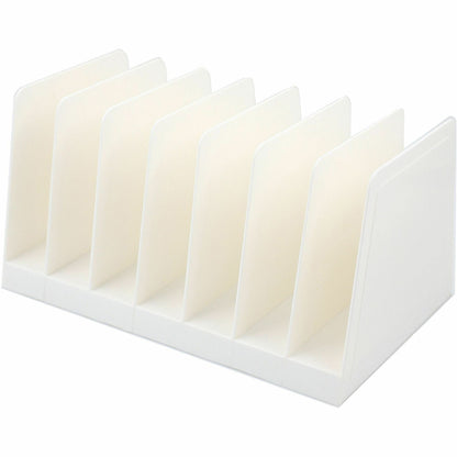 Business Source 6-slot Inclined Desk Step Sorter, 6.50" Height x 8" Width x 7.75" Depth, White (BSN11874)