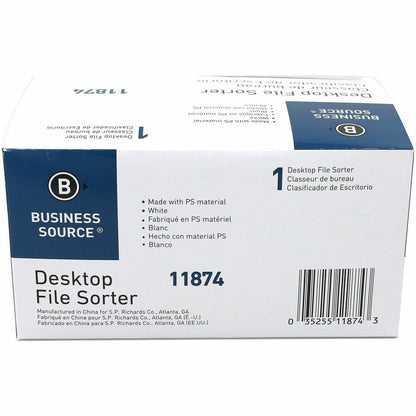 Business Source 6-slot Inclined Desk Step Sorter, 6.50" Height x 8" Width x 7.75" Depth, White (BSN11874)