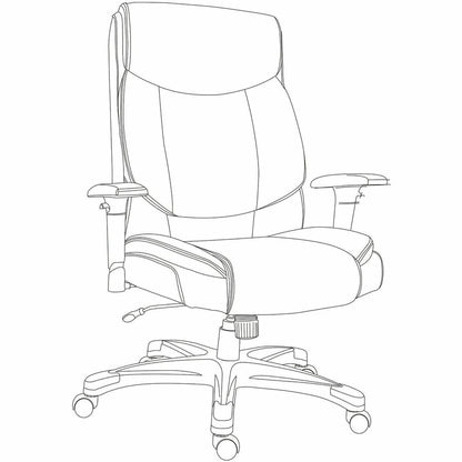 Lorell Sera High-Back Manager Chair with Height-Adjustable Arms, Black (LLR63272)