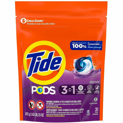 Tide PODS Laundry Detergent Pacs,- Spring Meadow Scent, 31/Bag (PGC93123)