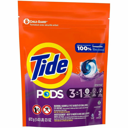 Tide PODS Laundry Detergent Pacs,- Spring Meadow Scent, 31/Bag (PGC93123)