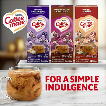 Coffee mate Liquid Creamer Singles, 8 fl oz (237 mL), 1 Serving, 150 Singles/Pack, 3/Carton (NES42865)